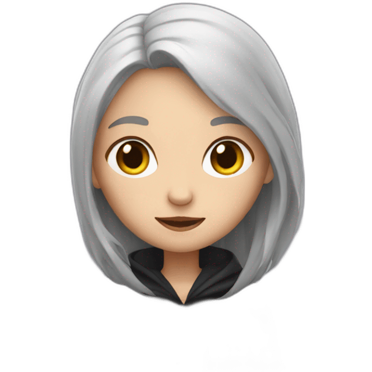 Girl with crone emoji