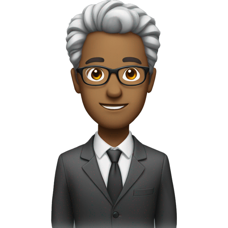 accountant with thick glasses and slick hair  emoji