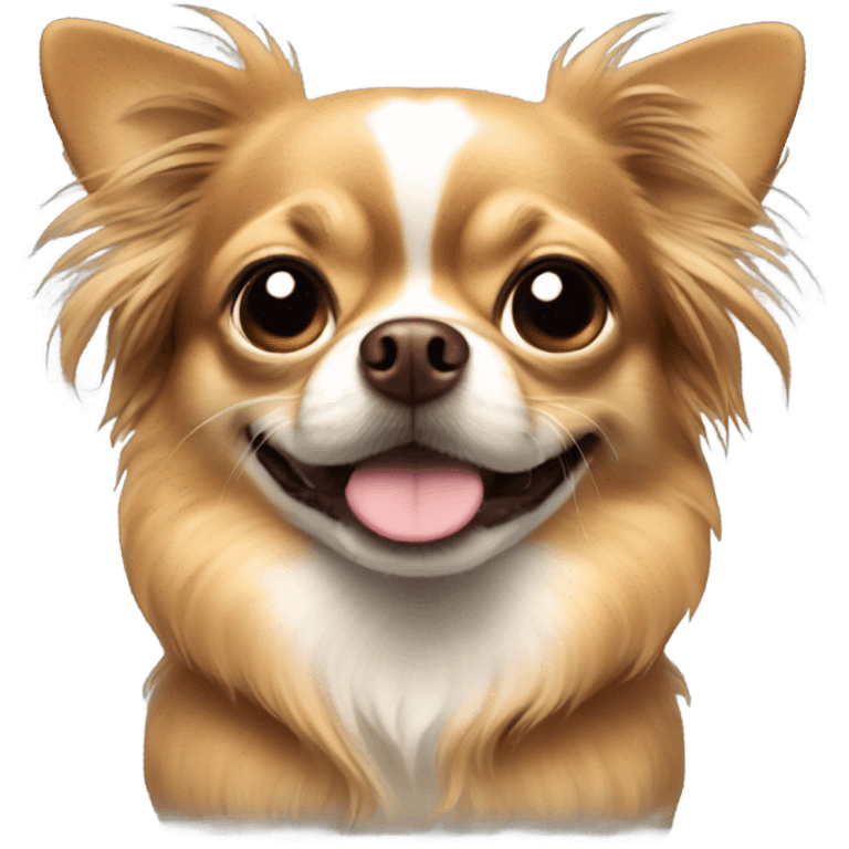 Long haired brown fat chihuahua emoji