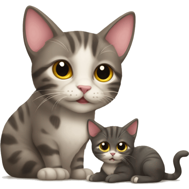 father cat and baby kitten emoji