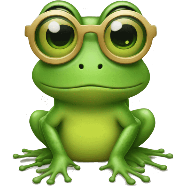 Grenouille avec lunette emoji