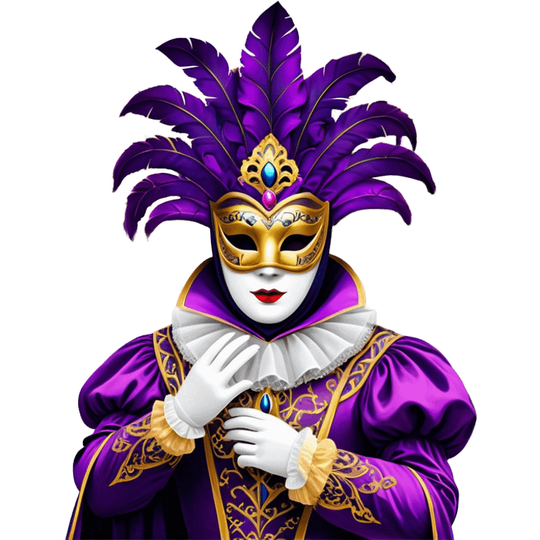 Venice Carnival performer – Cinematic Realistic Venice Carnival Performer, depicted in an opulent, elaborately masked costume with rich textures, vibrant colors, and dramatic, soft lighting, set against the historic backdrop of Venetian canals, capturing the mystery and extravagance of the carnival. emoji