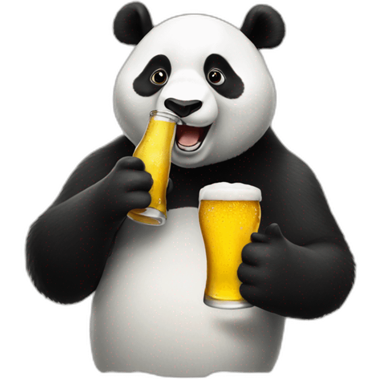 panda drinking beer emoji