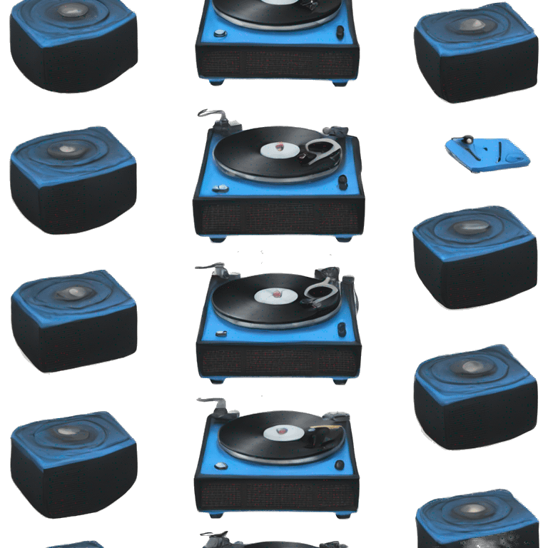 Black and blue record player emoji