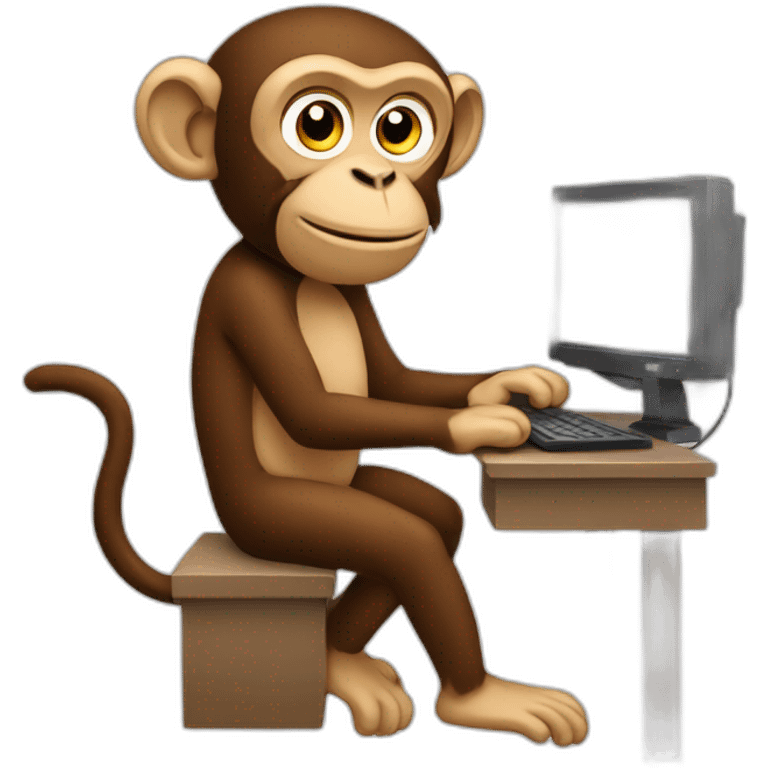 monkey at computer emoji