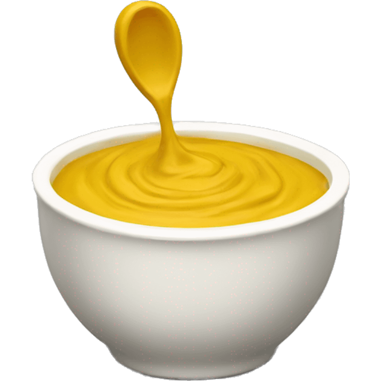 mustard in a white little bowl without eys emoji