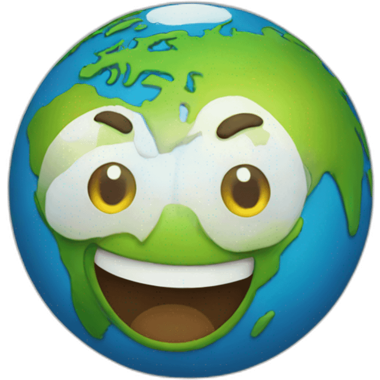 Earth happy emoji