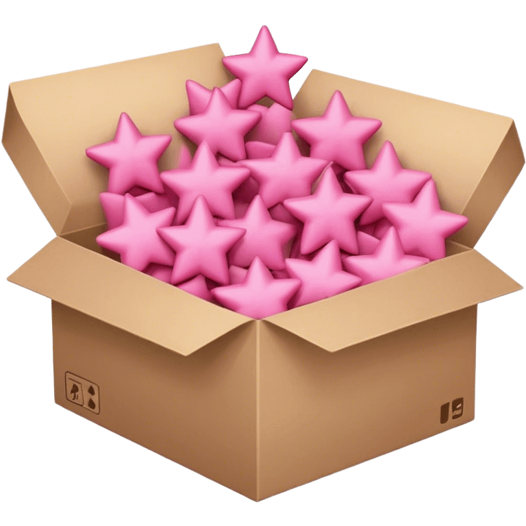 box full of pink stars emoji