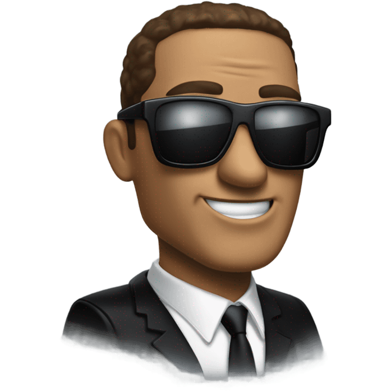 MIB ajent (men in black) that has sunglasses and a laser emoji