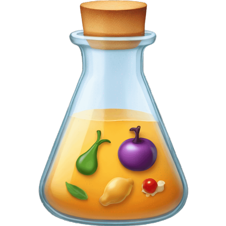 Erlenmeyer flask with food emoji