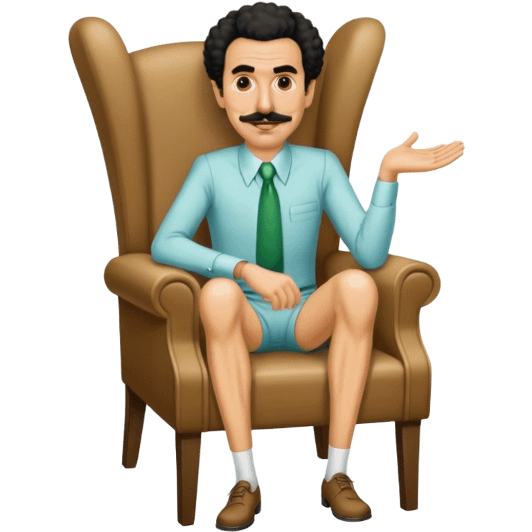 Borat sitting on small chair emoji