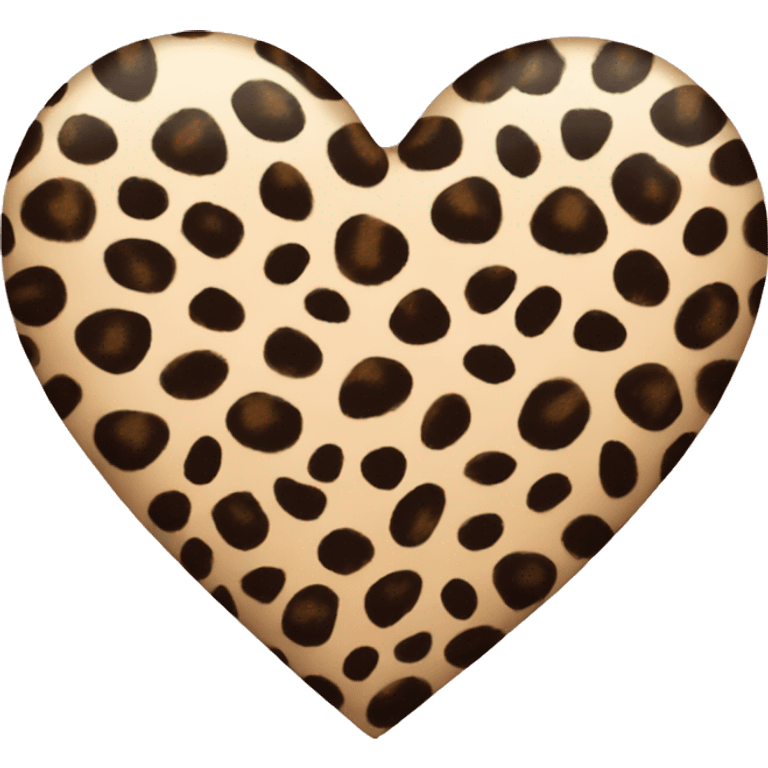 Leopard print heart  emoji