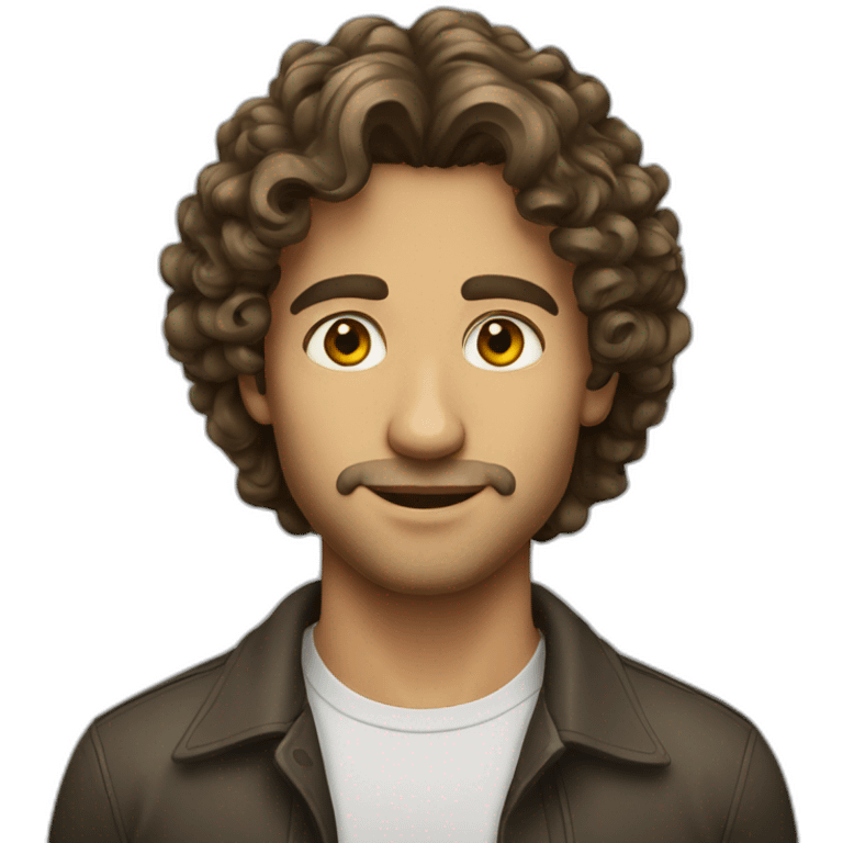 man-young-long-curly-hair-italian emoji