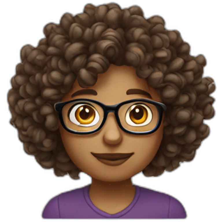 brown skin curly hair with glasses shows like thumb emoji