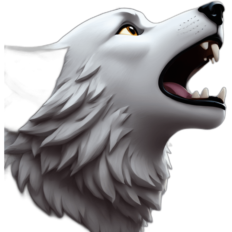 A majestic wolf howling at the moon, encouraging people to embrace their wild side emoji