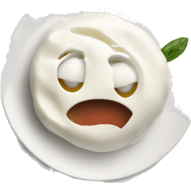 Mozzarella Buratta  on a plate  emoji