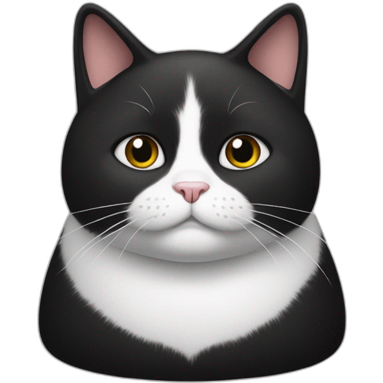 Black ans white fat cat emoji