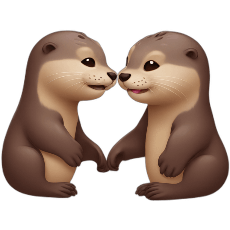 Otters in love emoji