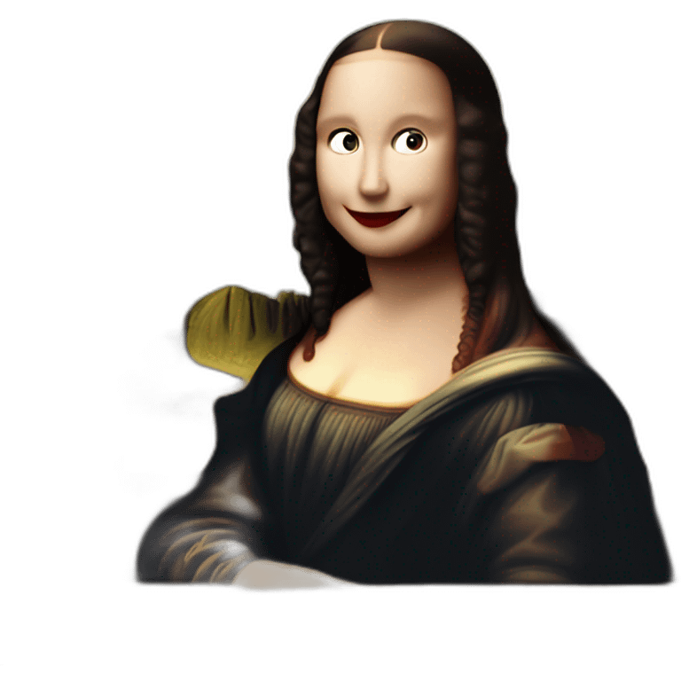 extremely beautiful mona lisa inside a frame emoji