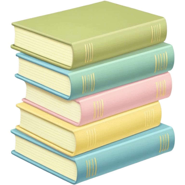 Pastel pink pastel yellow pastel blue and matcha colored books emoji