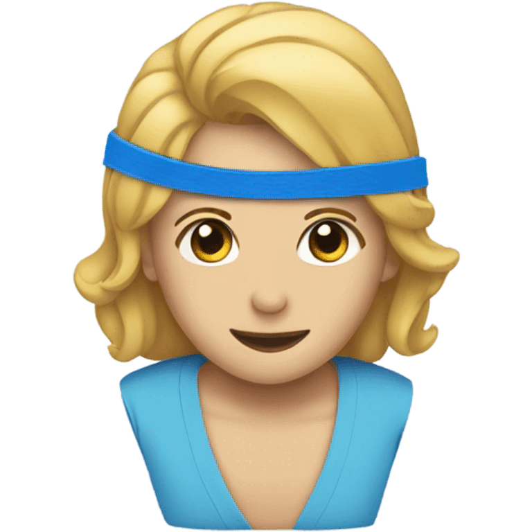 blue check hair rubber band emoji