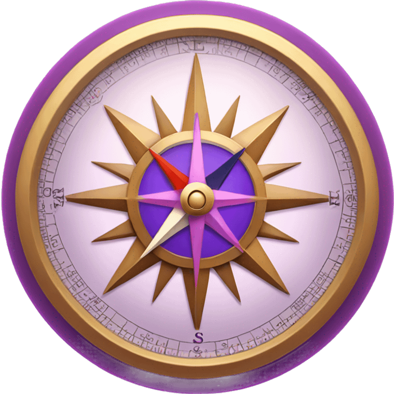 Beautiful classic compass with purple and pink grading emoji