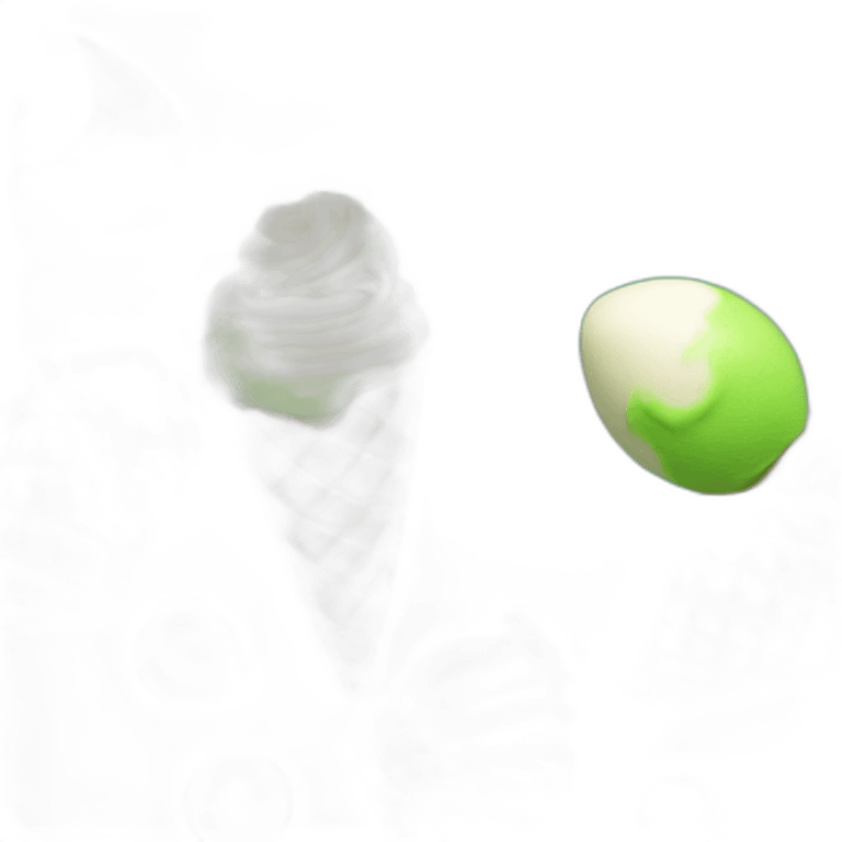 ice cream cone with black wafer and bright green ice cream balls emoji