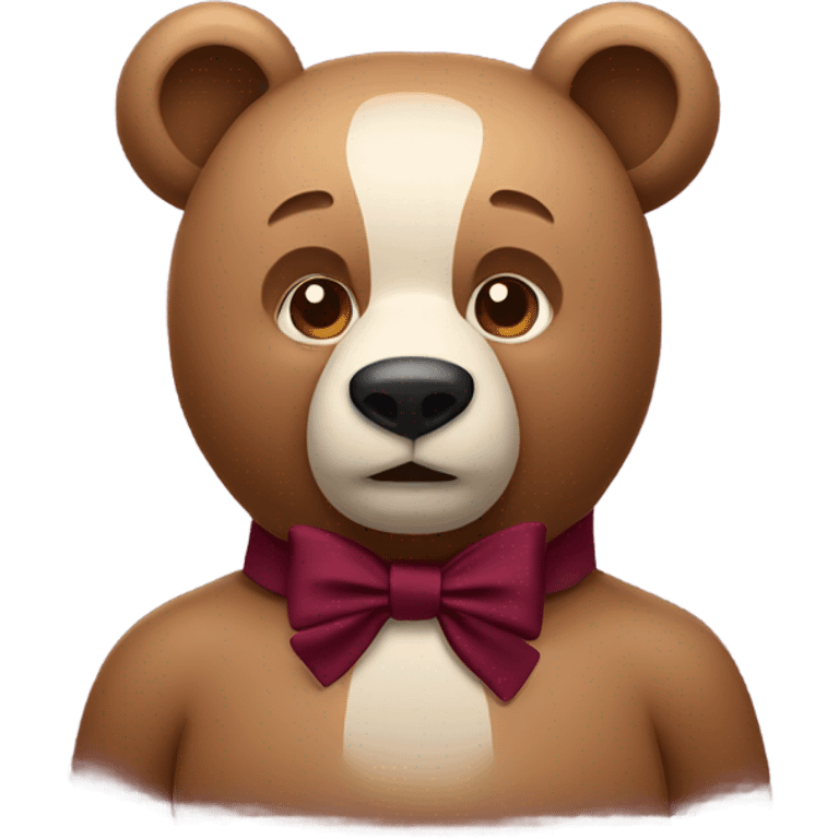 bear with burgundy bow emoji