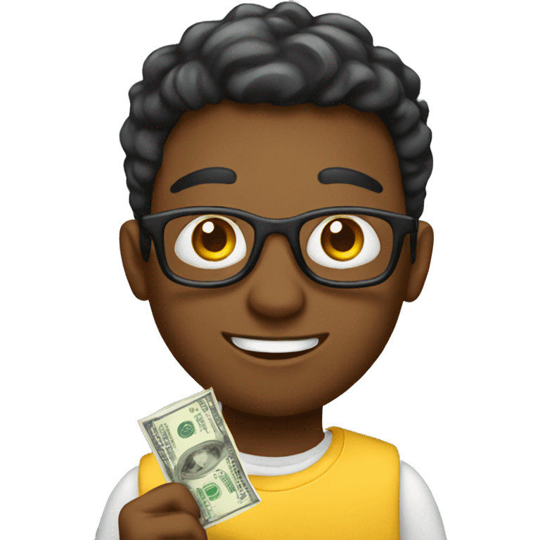 Student holding dollars emoji