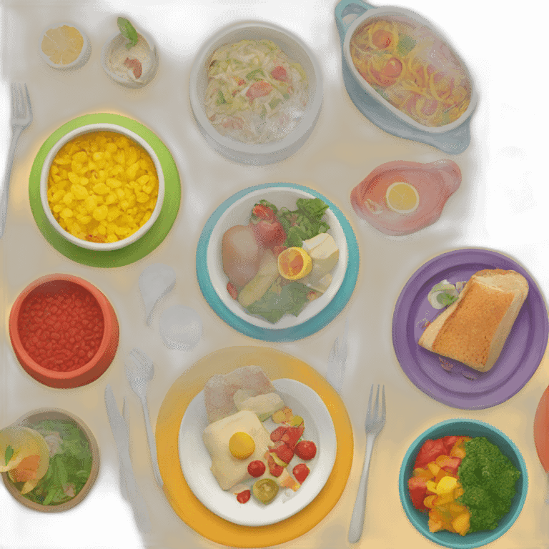 a colorful meal to symbolize the diversity in food choices. emoji