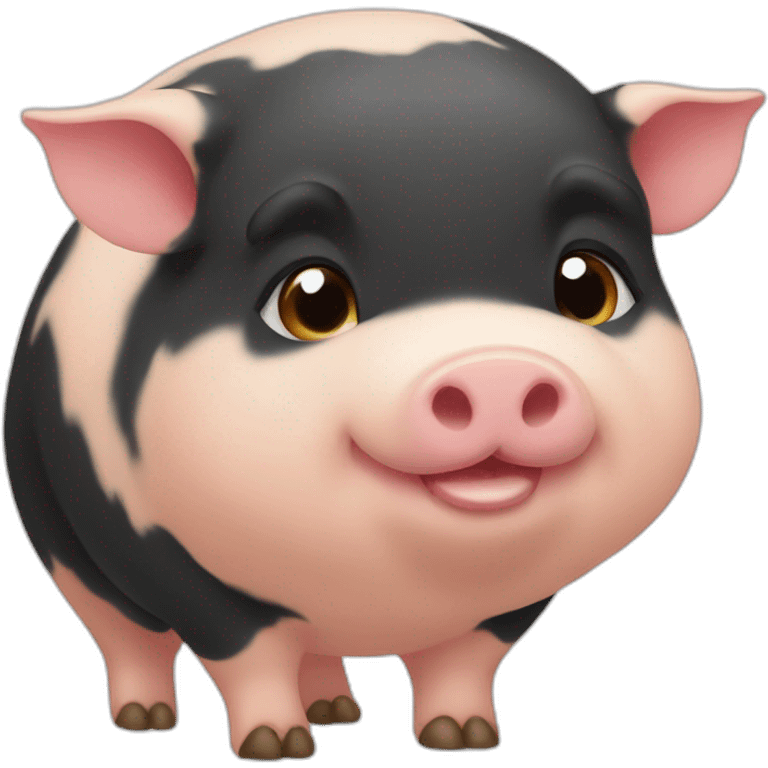 Fatty round kunekune pig emoji