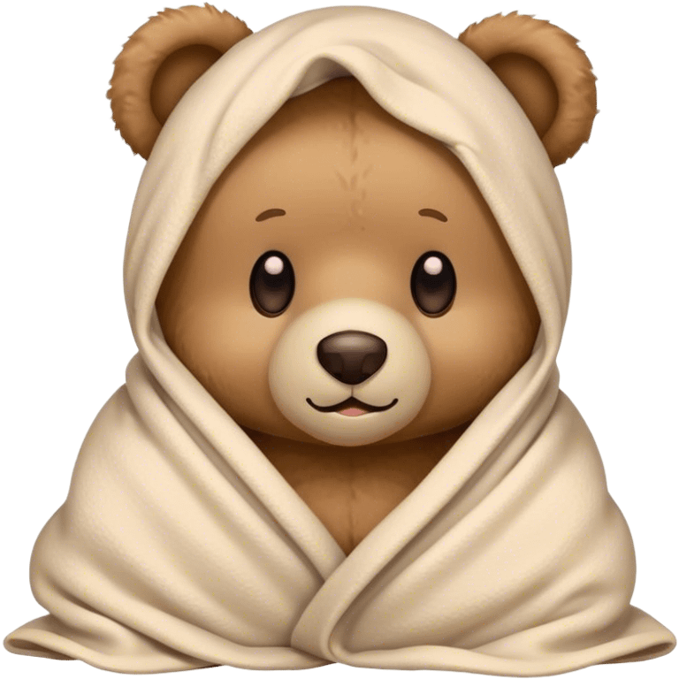 teddy bear cozy in blanket facetime call emoji