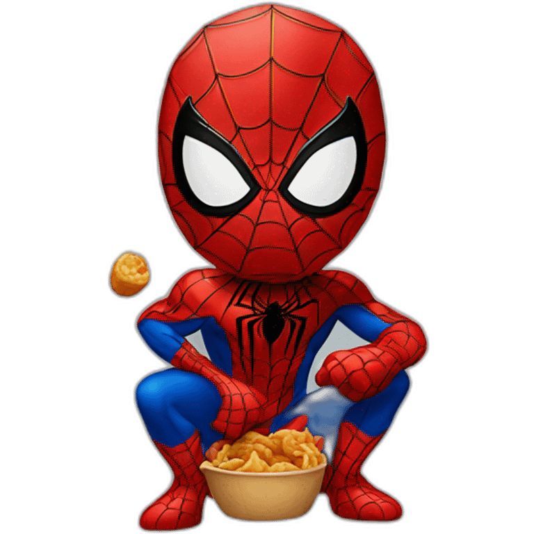 spiderman eating emoji