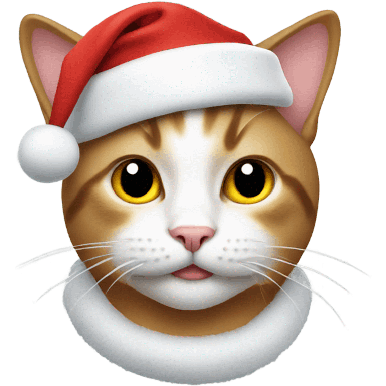 A cat with a Santa hat emoji