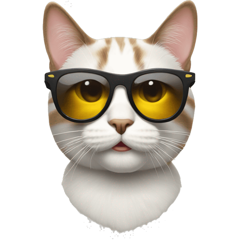 cat wearing crazy sunglasses emoji