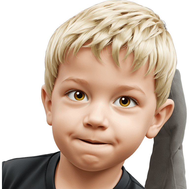 blonde boy portrait looking viewer emoji