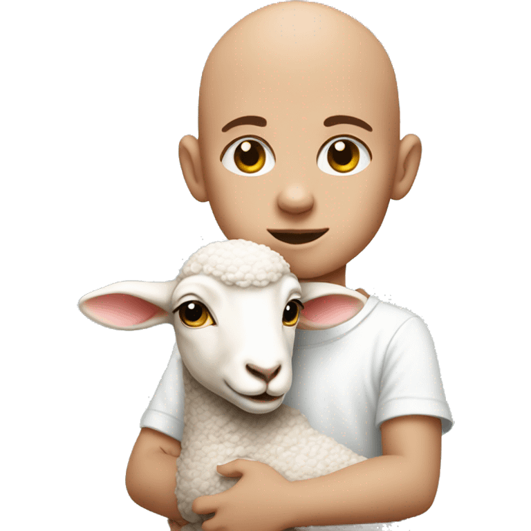 Lamb with a big bald baby boy  emoji