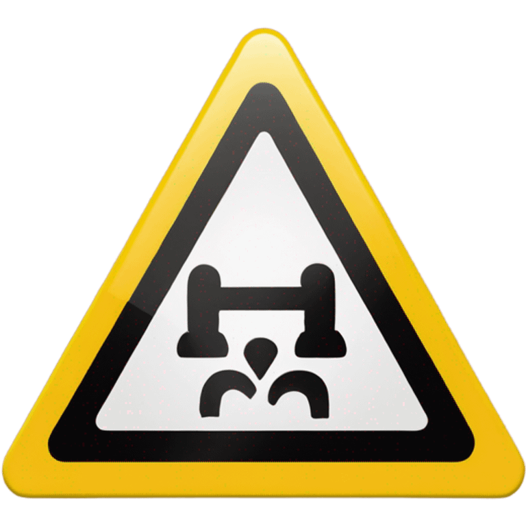 alert road sign tirangular shape, with yellow background and clear exclamation mark at center emoji