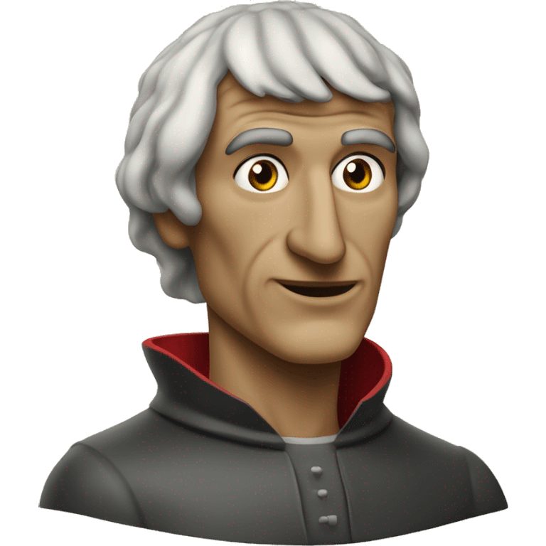 AI on a famouse poetry Dante Alighieri with a big long nose. emoji