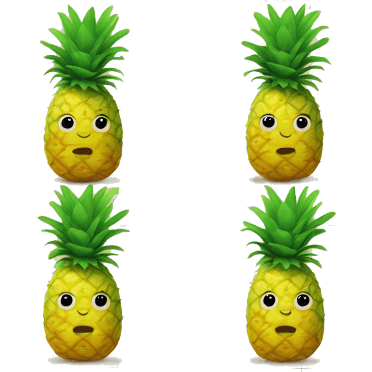 2 pineapples playing hopscotch emoji