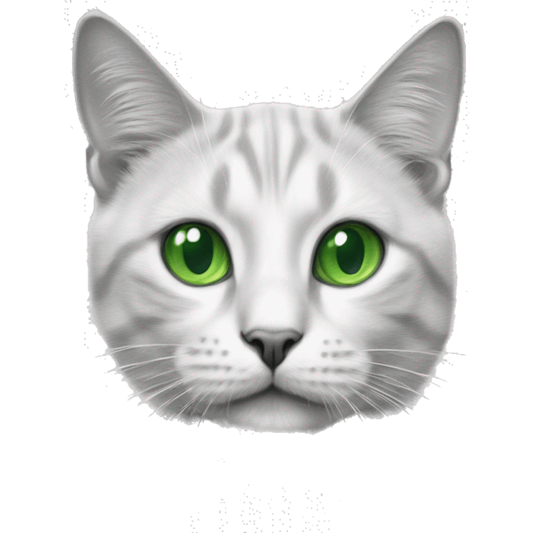 realistic green eyed cat in pencil sketch emoji