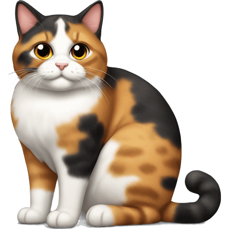 Big fat calico cat emoji