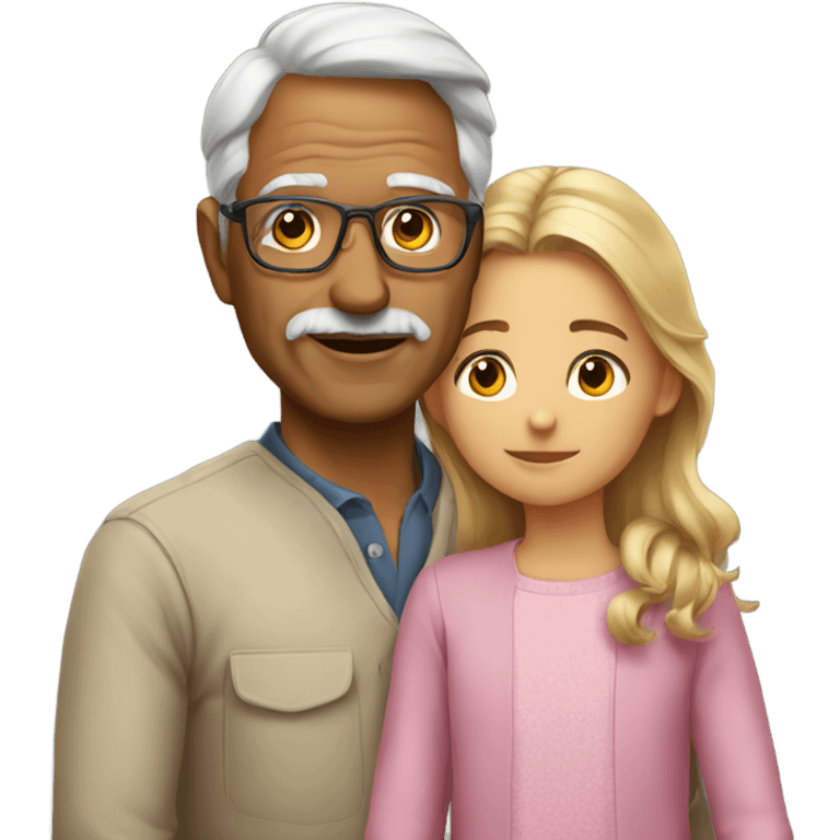 A grandfather with his daughter  emoji