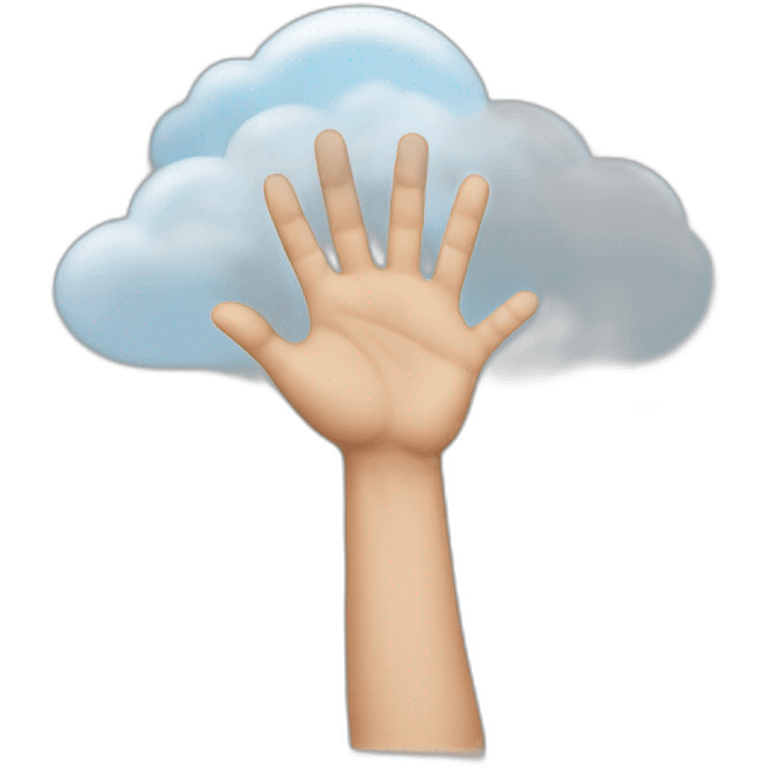 Hands with five fingers on top cloud  emoji