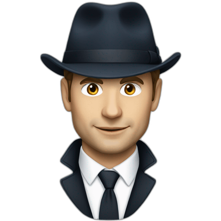 Macron with hat emoji