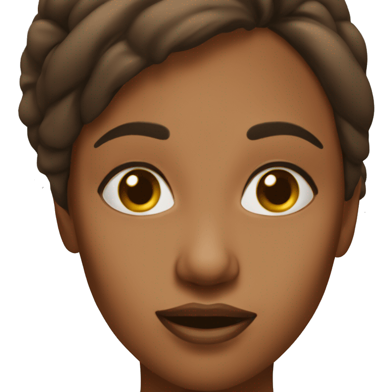 brown woman from face, levitating had touching her nose emoji