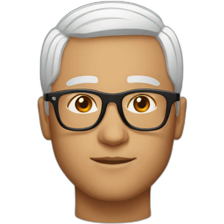 white men short hair using orange glasses emoji