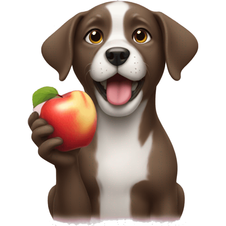 Dog eating apple emoji