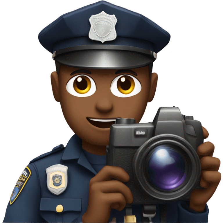 a police officer holding a camera emoji