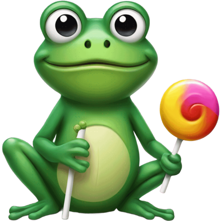 A frog with a lollipop  emoji